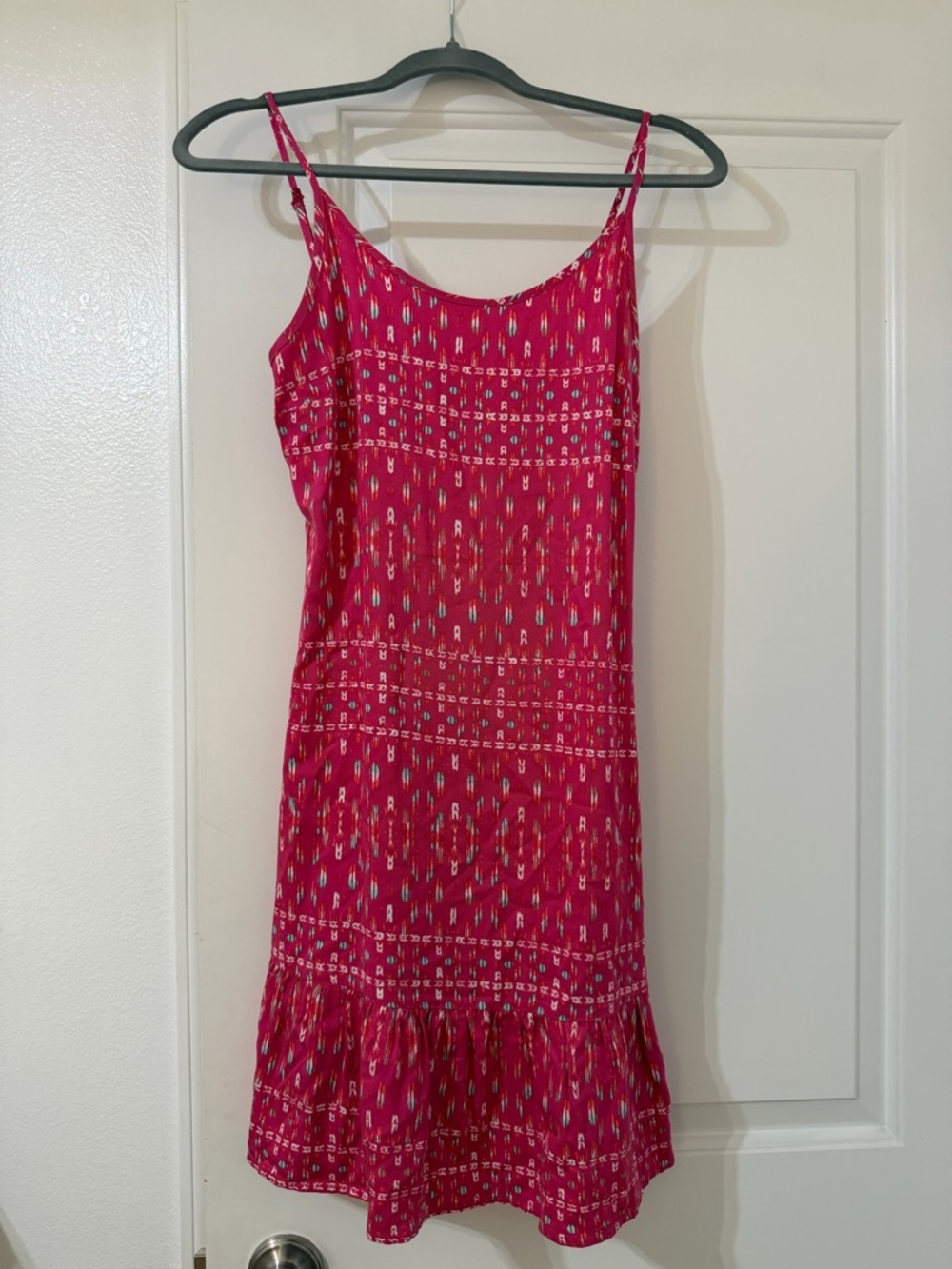 Decree Hot Pink Printed Spaghetti Strap Mini Dress